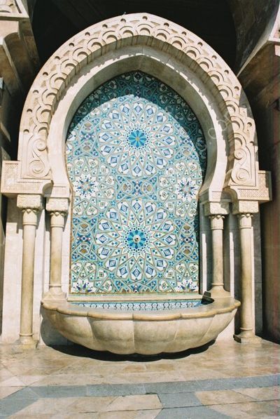 Fountain, Hassan II Mosque, Casablanca